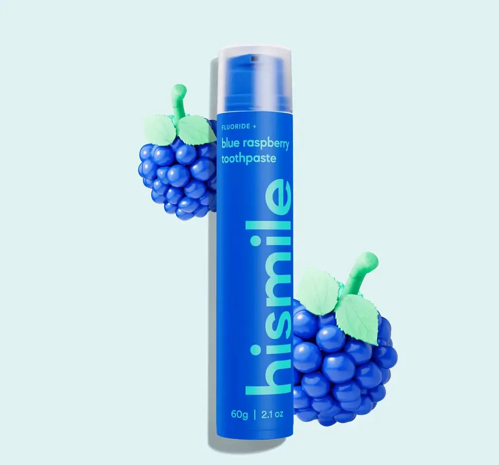 Зубная паста hismile Blue Raspberry голубая малина, с фтором и ксилитом, для отбеливания зубов 60 г - фото 3