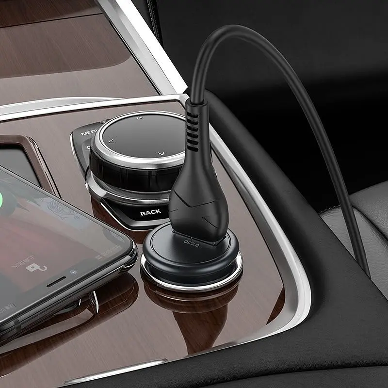 Автомобільний зарядний пристрій Hoco Z43 Mighty QC3.0 USB-A Metal Gray (761194) [151283] - фото 7