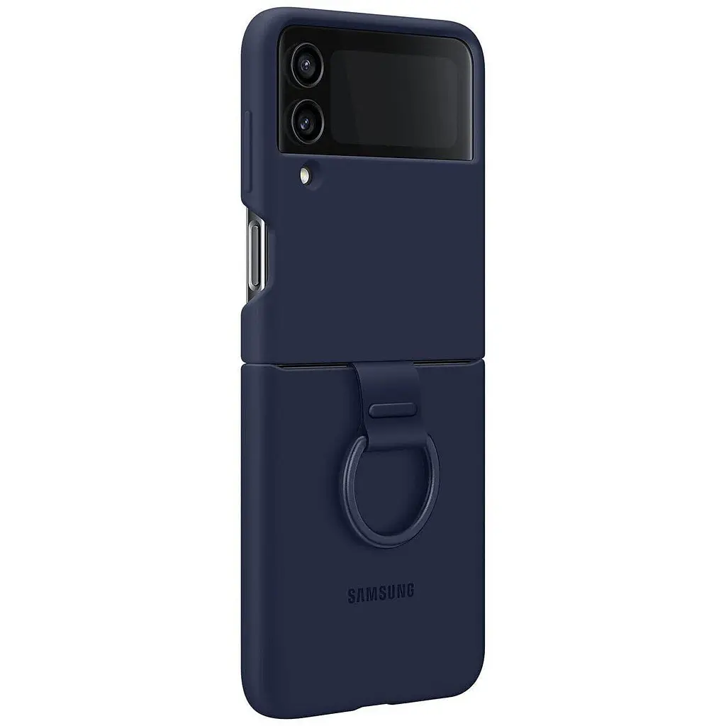 Чохол Silicone Cover with Ring для Samsung Galaxy Flip 4 (F721) (EF-PF721TNEGUA) Navy Blue