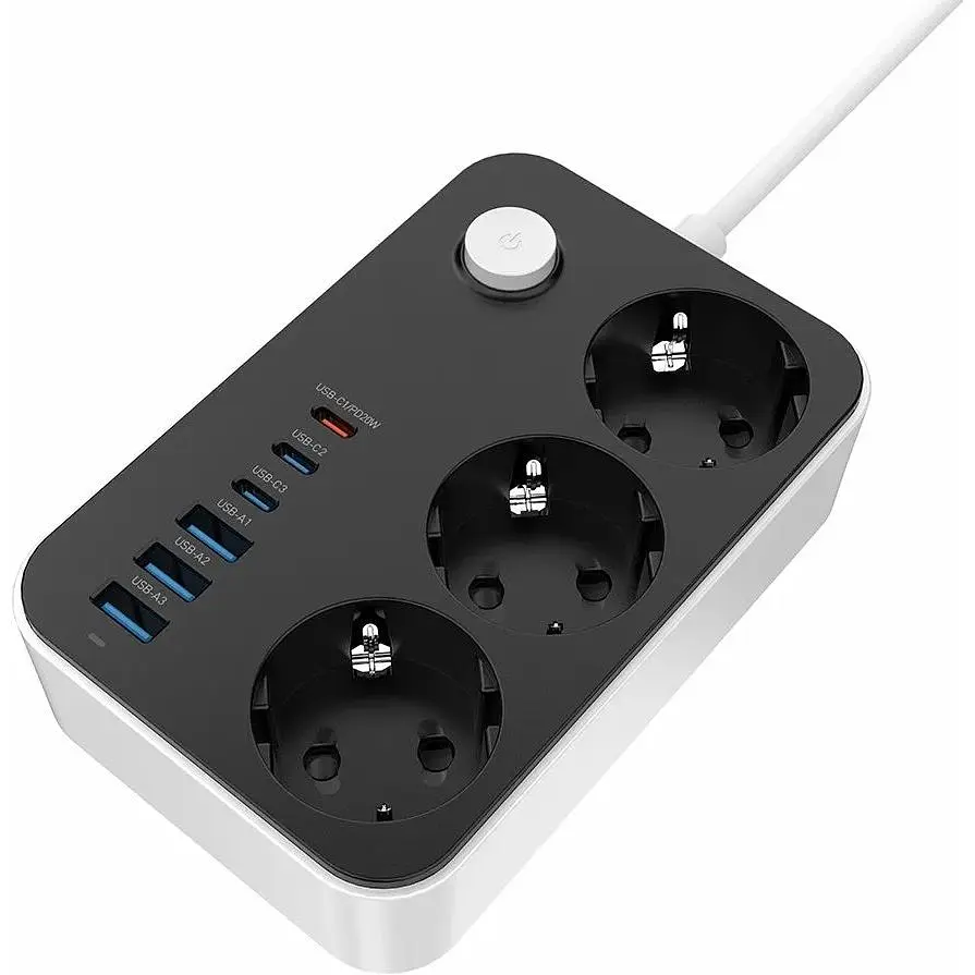 Фільтр-подовжувач мережевий СolorWay 2м 3 розетки 6USB black (CW-CHE36PDB) - фото 2