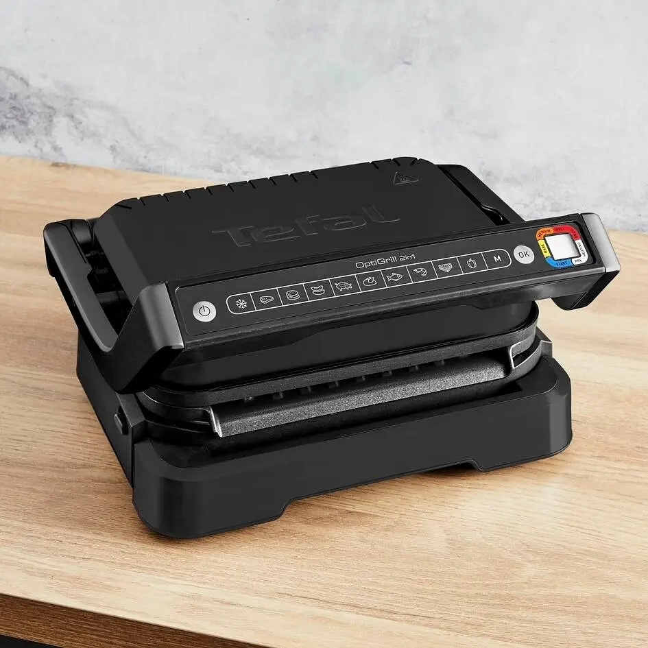 Гриль Tefal прижимной OptiGrill 2 в 1 Black 2100Вт съемные пластины металл черный (GC772830) - фото 2