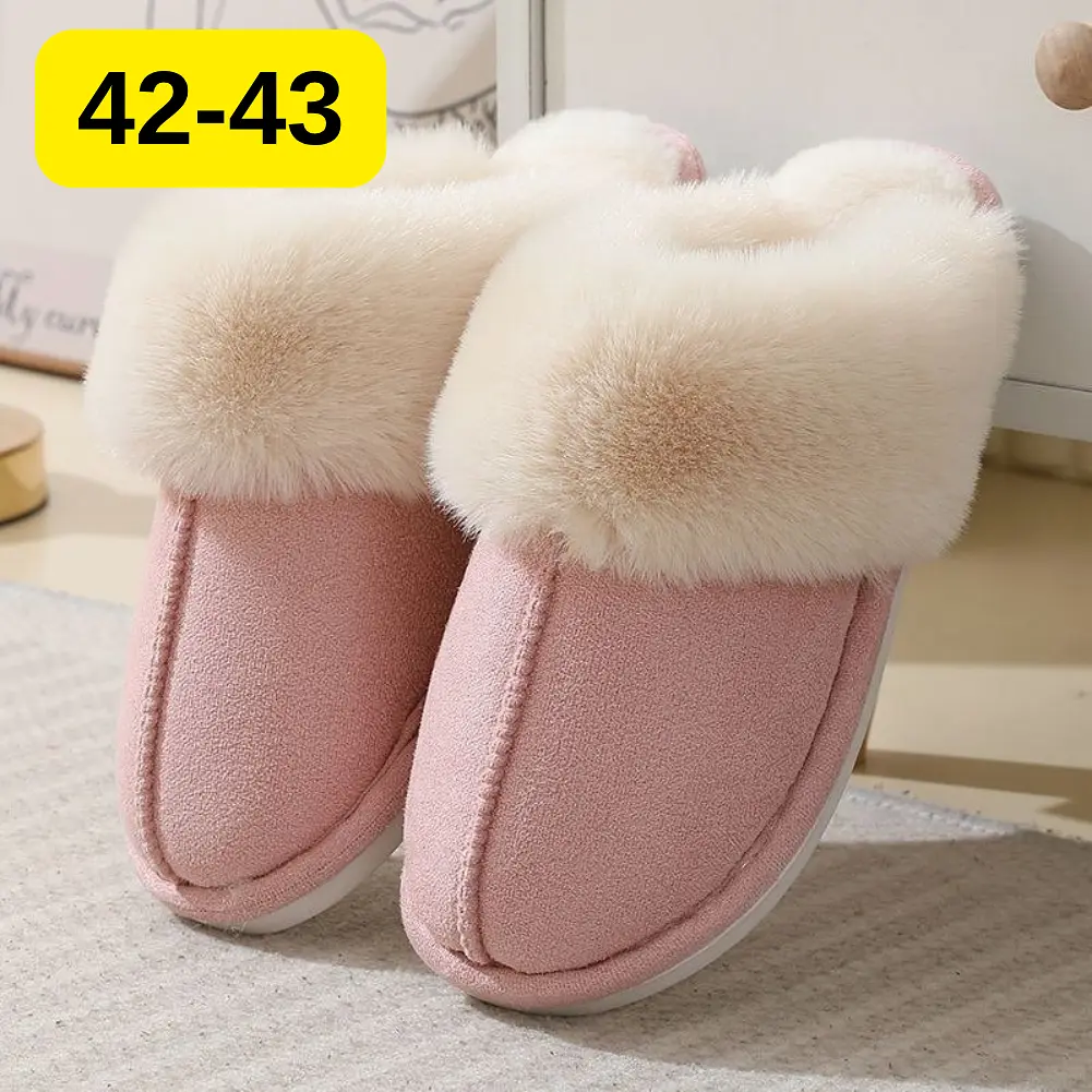 Жіночі домашні капці з хутром Slippers теплі м’які закриті тапочки для дому 42-43 рожевий KT8003834 - фото 2