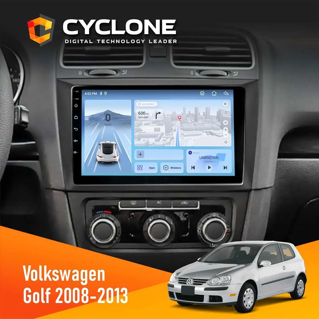 Штатна магнітола Volkswagen Golf 2008-2013 Cyclone C9-012 4x64, DSP, 4G Cyclone (НФ-00009106)