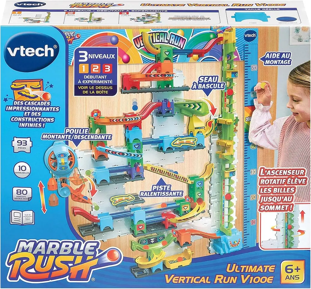 Розвиваючий конструктор лабіринт VTech Marble Rush Ultimate Vertical Run V100E 93 деталі 10 кульок від 4 років (SKU-325) - фото 8