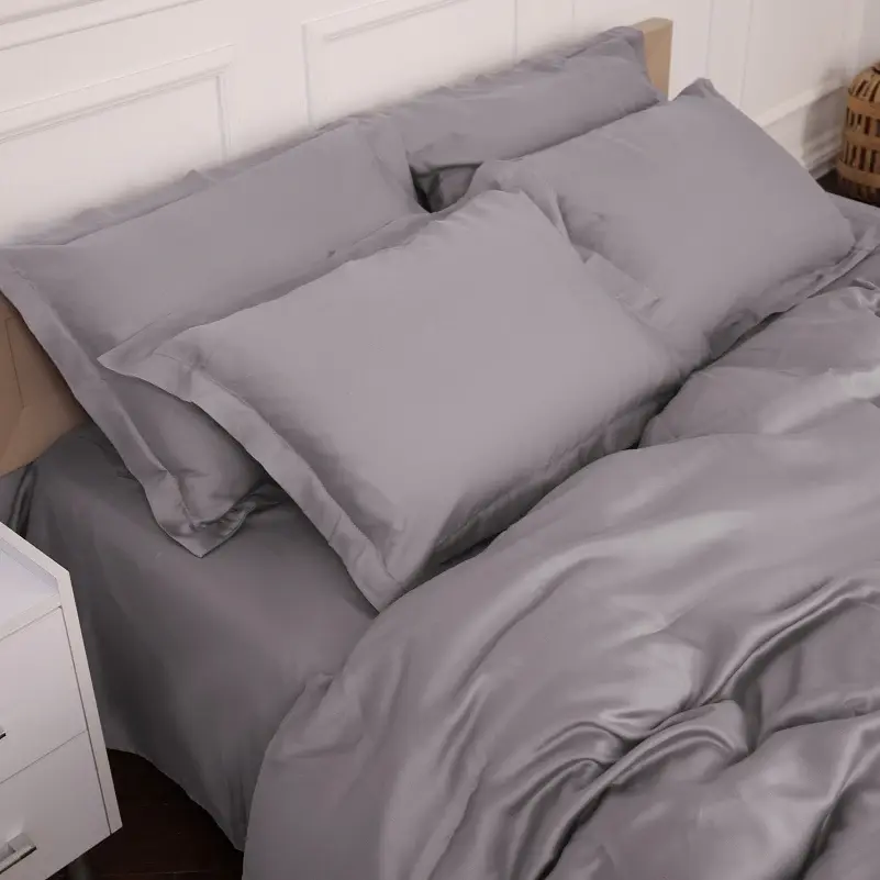 Комплект постільної білизни MirSon Tencel №06 Gray 220х240 (2200009370496) - фото 6
