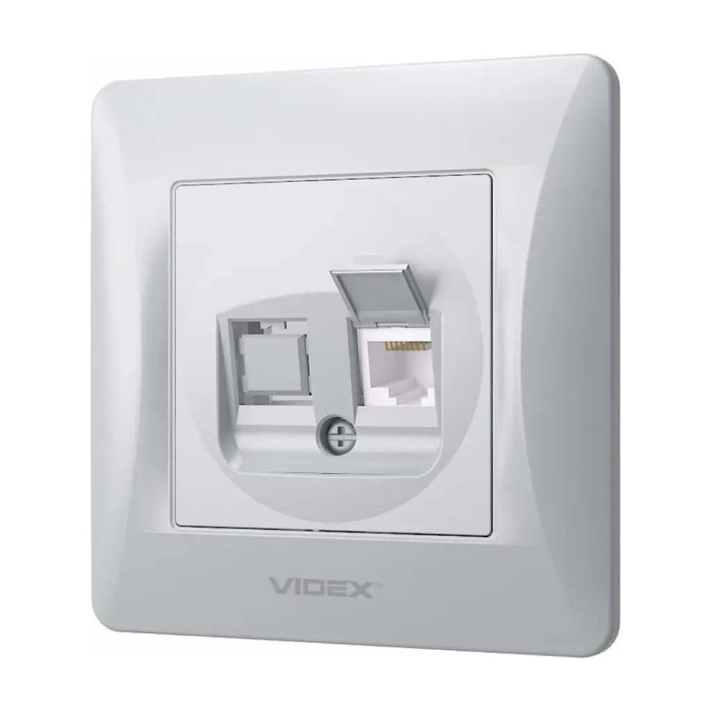 Комп'ютерна розетка Videx BINERA CAT6 одинарна сереб (VF-BNSK1PC6-SS) - фото 2