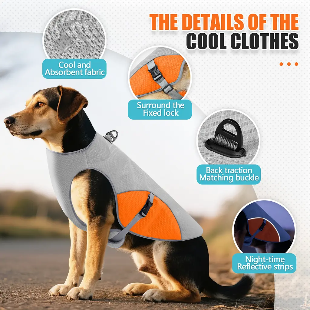 Літній охолоджувальний жилет для собак Derby Summer Dog Cooling Harness PA0360-1 Orange, M - фото 3