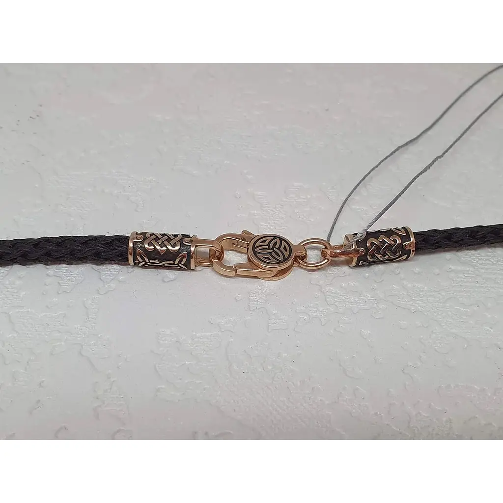 Ювелирный шнурок из текстиля Ювелирное производство А. Долина с золотыми вставками. 400017 65 - фото 2