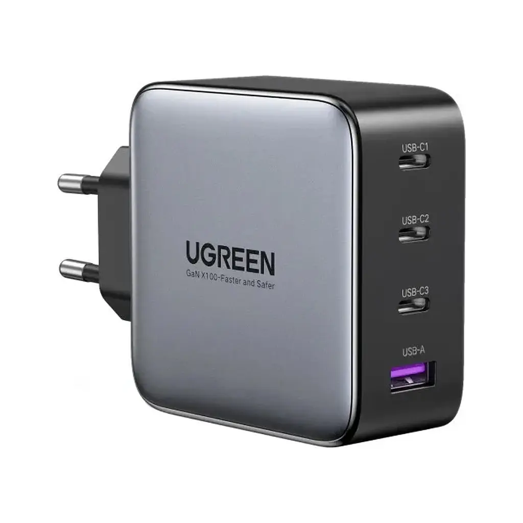 Зарядний пристрій Ugreen GaN Tech 4xUSB 100 Вт (3xUSB-C + USB-A), швидке заряджання, чорний, CD226 (40747)
