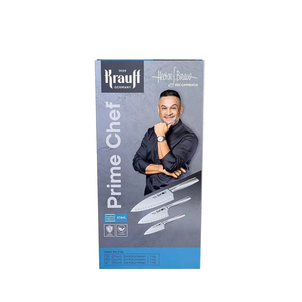 Набір каструль 3.4л, 1.7л Steil та ножів Prime Chef + Дошка обробна Frische - фото 4