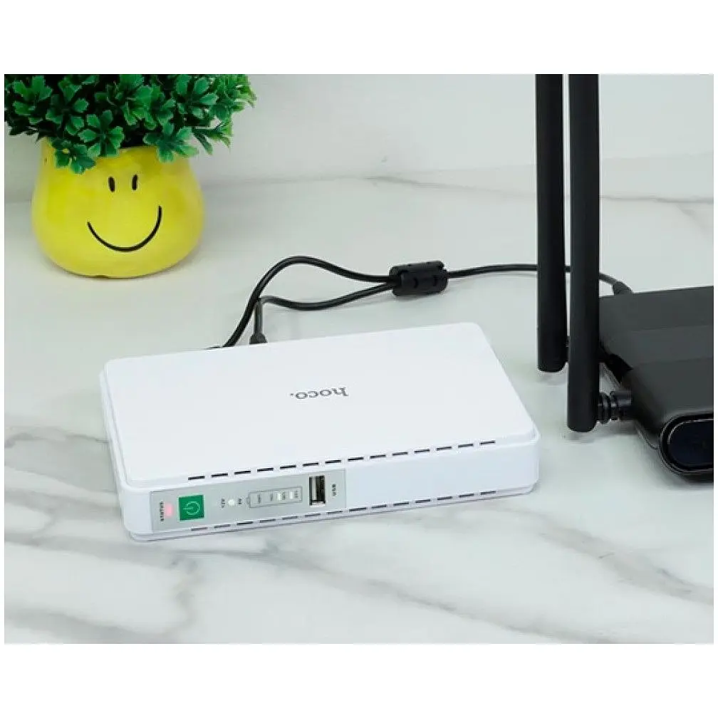 ИБП UPS для роутера Hoco DB25 Plus 10000mAh, 18W, 1USB, DC 9/12V, DC 5V, POE 15/24V White - фото 6