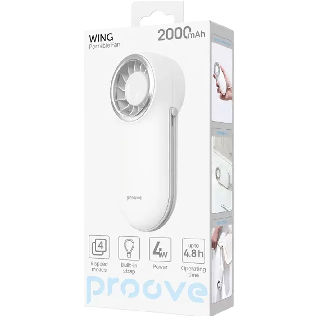 Портативний вентилятор Proove Wing White (PFWG04002002) [169123] - фото 5