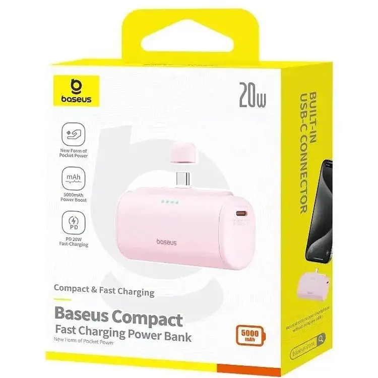 Портативна батарея Baseus Compact Fast Charging Power Bank Type-C Edition 5000 mAh 20W P10068306413-00 Pink - фото 6