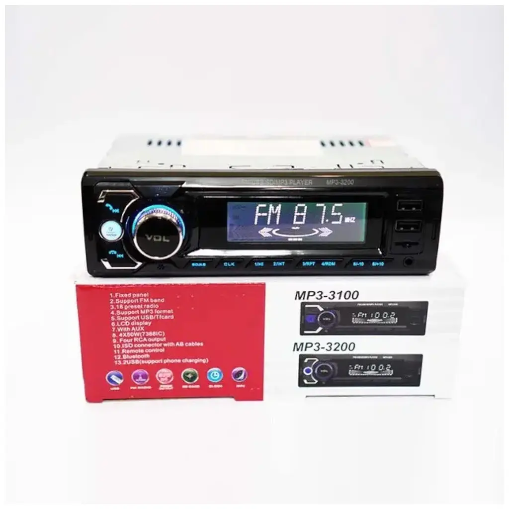 Автомагнітола UKC MP3-3200 Bluetooth+2xUSB+microSD+AUX 4x50W автомобільна магнітола чорна - фото 5