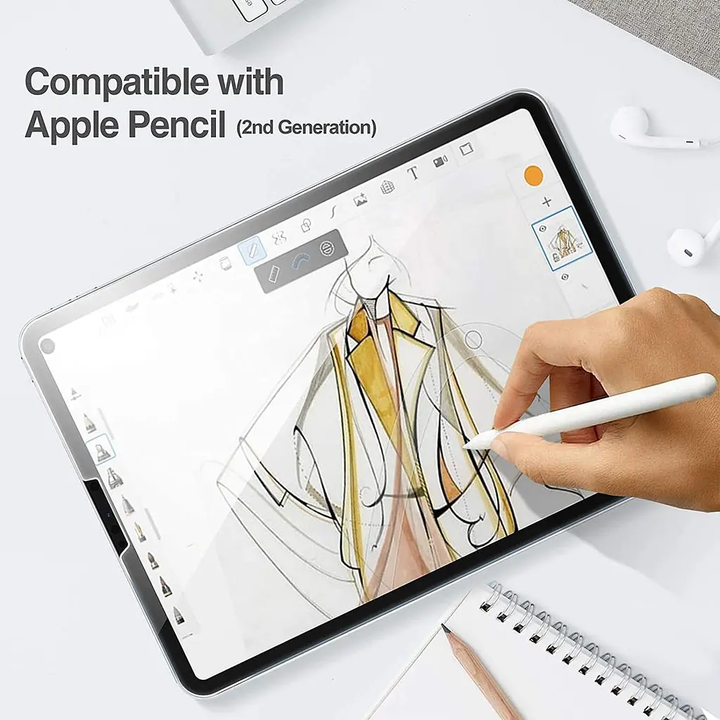 Avakot Пакет із 2 захисних скла для iPad Pro 12.9 | Загартована скляна плівка, сумісна з iPad Pro 12,9 дюйми 5ª/4ª/3ª | - фото 4