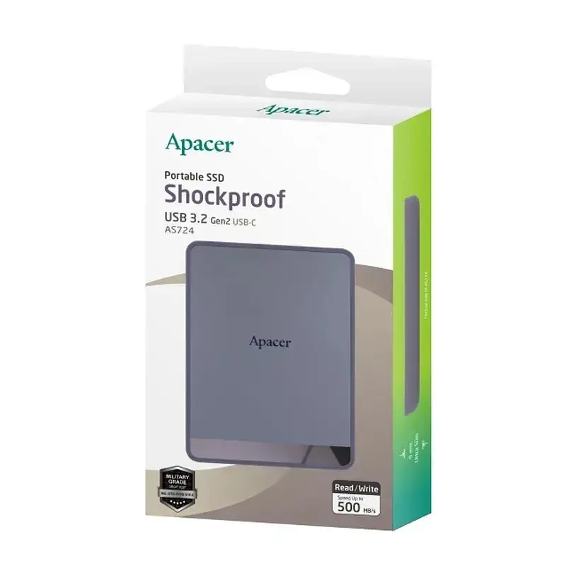 Портативний SSD Apacer AS724 1TB USB 3. 2 Gen. 2 Type-C Read/Write 500MB/s Mauve - фото 2