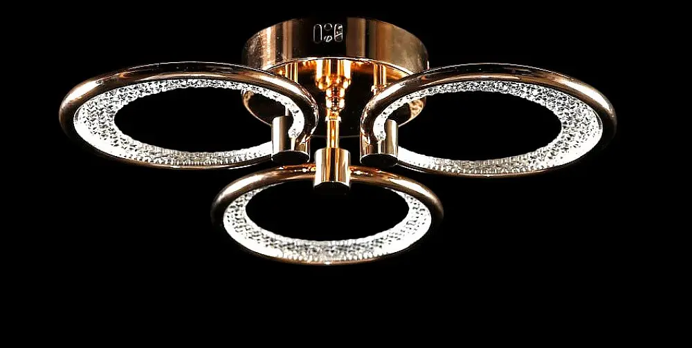 Люстра стельова LED Splendid Ray LT98120/3, 80W, золота, біла, сучасний стиль для дому - фото 2