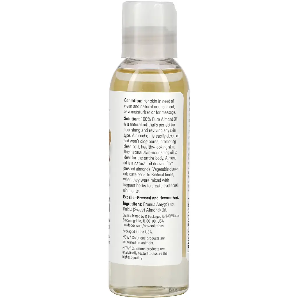 Масло солодкого мигдалю Now Solutions Sweet Almond Oil 118 мл - фото 2