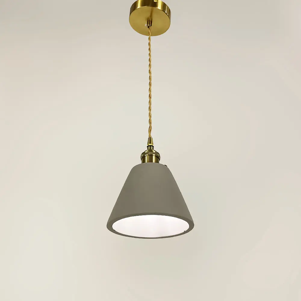 Підвіс у латунному корпусі із бетонним плафоном 15х12 см | Арт. MJ 181/1 GR | Line F - фото 2