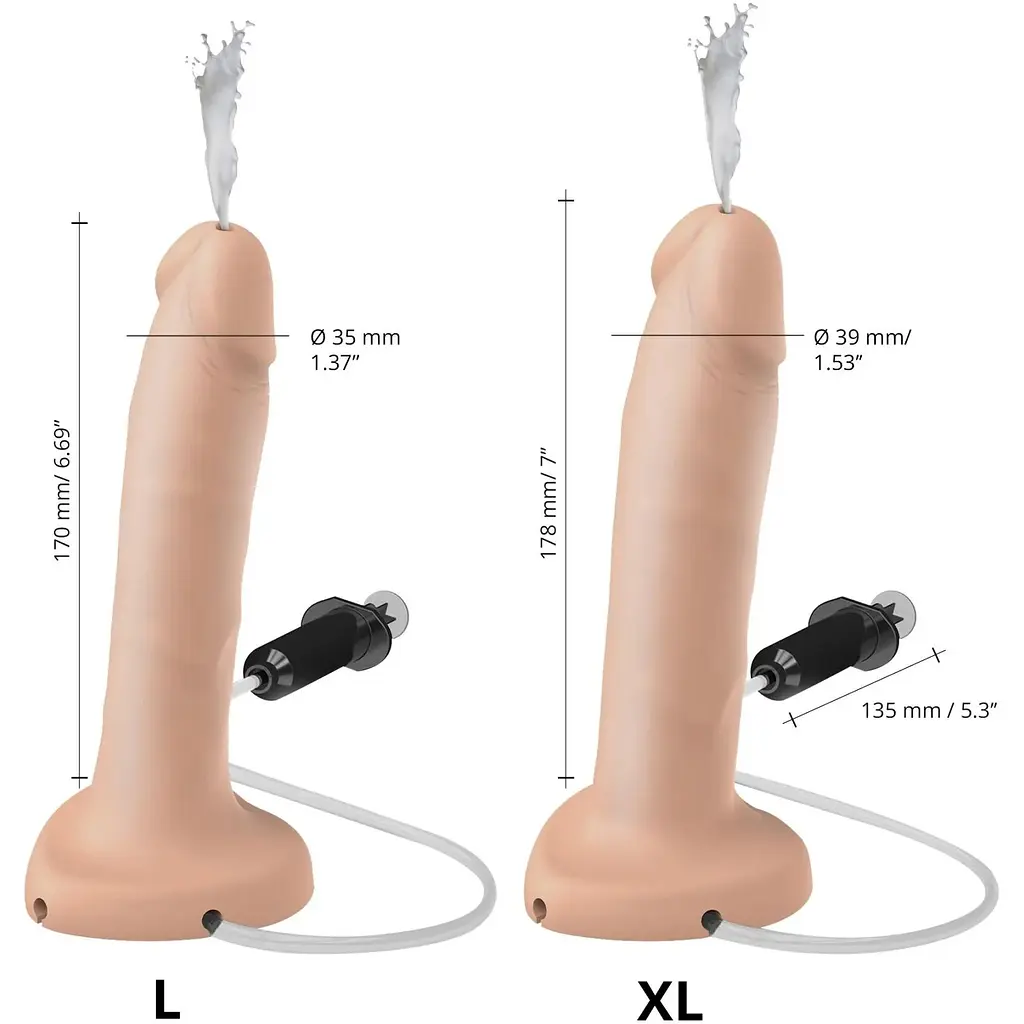 Фалоімітатор, що кінчає Strap-On-Me Squirting Cum Dildo Realistic Vanilla L - фото 3