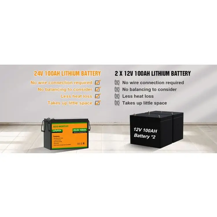 Аккумулятор Eco-Worthy LiFePO4 со встроенным BMS 5000+ циклов 24V 100 Ah (US-L13070402010-1) - фото 2