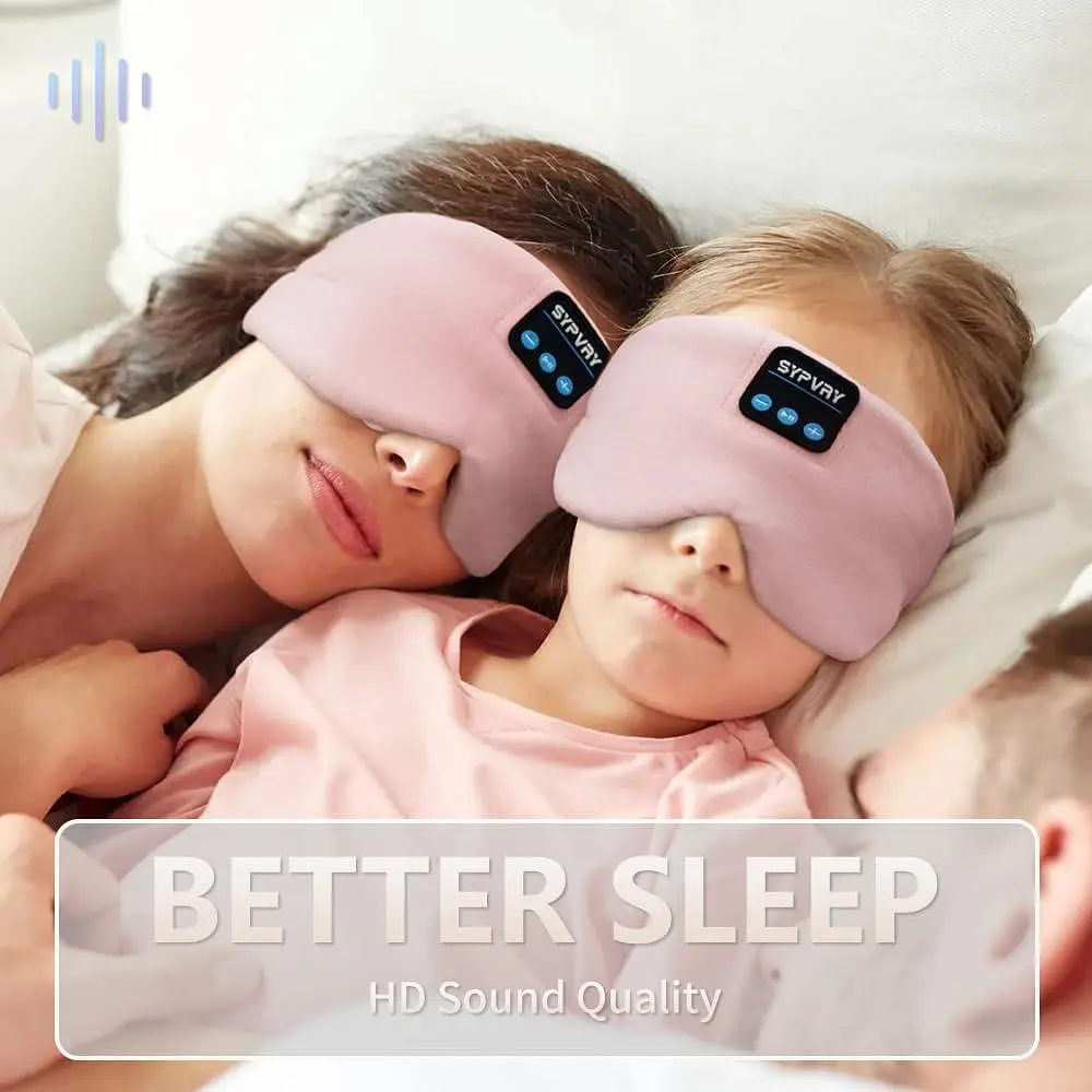 Маска для сну Bluetooth 5.4 Навушники М'яка бездротова пов'язка на голову Blackout з мікрофоном - фото 3