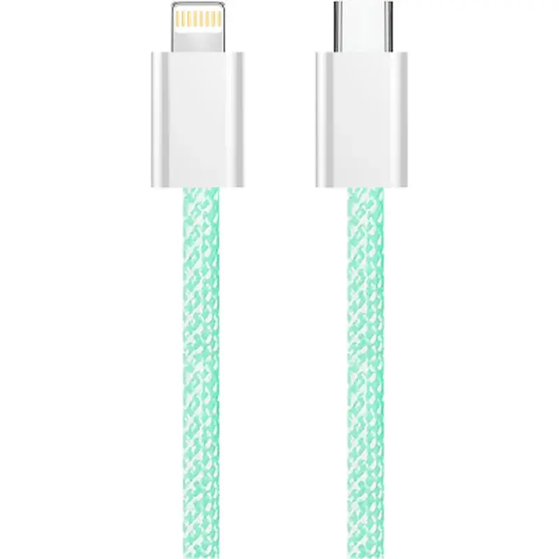 Дата кабель USB-C to Lightning 1.0m 27W green ColorWay (CW-CBPDCL061-G) - фото 6