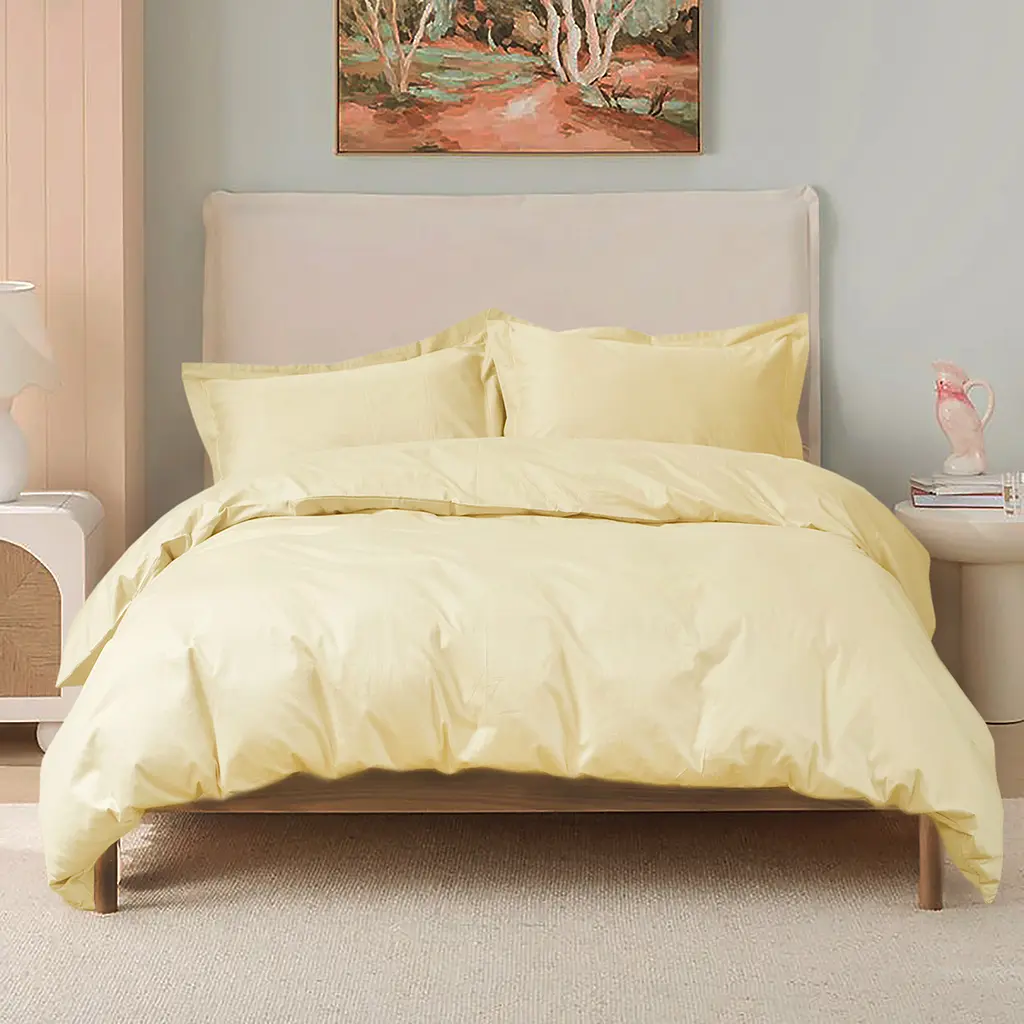 Постельное белье сатин Lotus Home - Dakota Modern масляно-желтый евро - фото 3