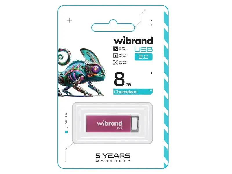 Флешка Wibrand 8 GB Chameleon Pink USB 2.0 (WI2.0/CH8U6P) - фото 2