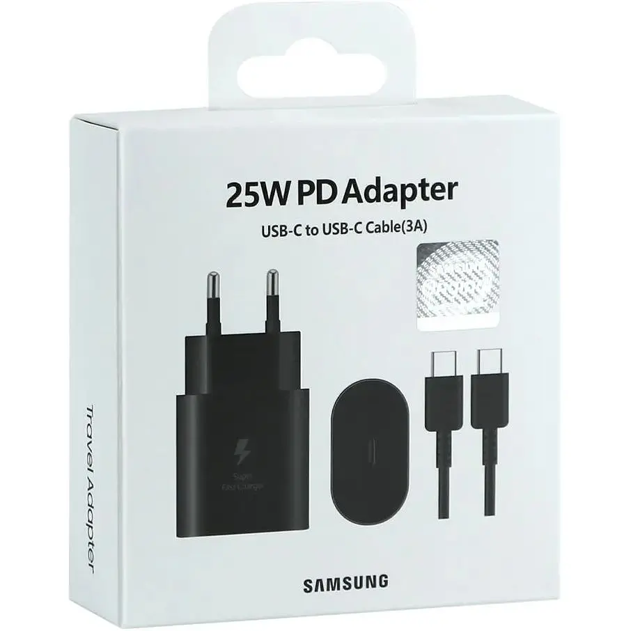 Комплект зарядного пристрою Samsung 1Type-C PD25W Type-C to Type-C 1:1 Black - фото 3