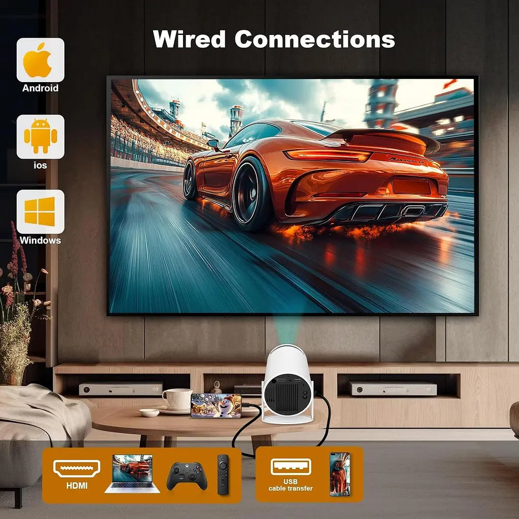 Смарт-проєктор HY300 PRO з Android TV 11.0, підтримкою 4K, WiFi 6 та Bluetooth 5.0 - фото 6