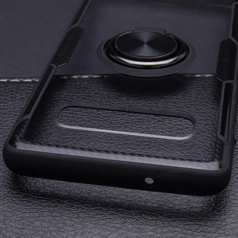 Чехол бампер Primolux Ring Magnetic Stand для смартфона Samsung Galaxy S10 (SMG973) Black - фото 6