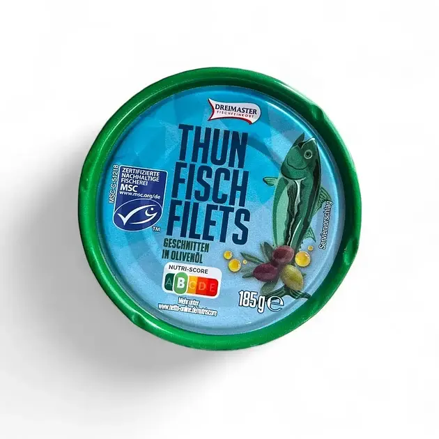 Тунець Dreimaster Thun Fisch Filets Geschnitten in Olivenöl в оливковій олії 185 г
