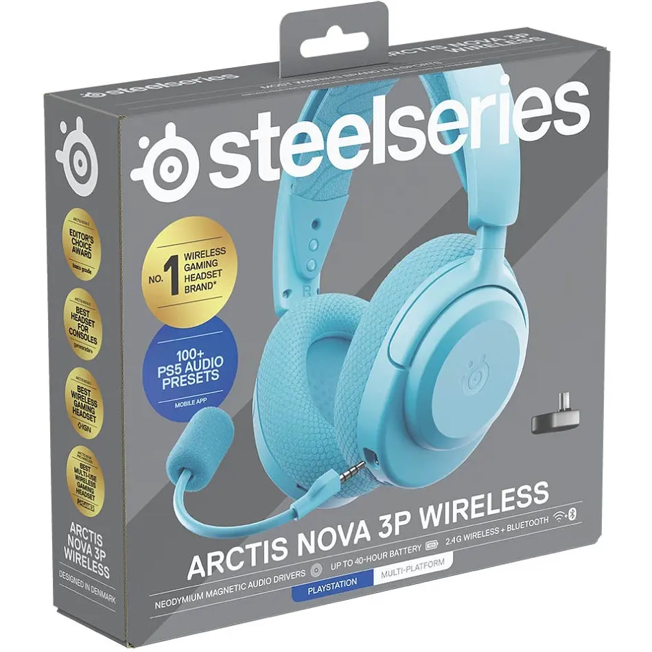 Ігрова гарнітура SteelSeries Arctis Nova 3P Wireless MultiPlatform Aqua - фото 5