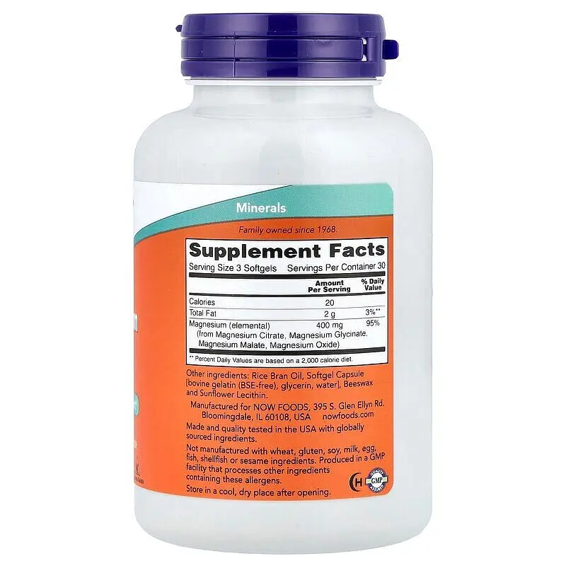 Вітаміни та мінерали NOW Magnesium Citrate, 90 капсул - фото 2