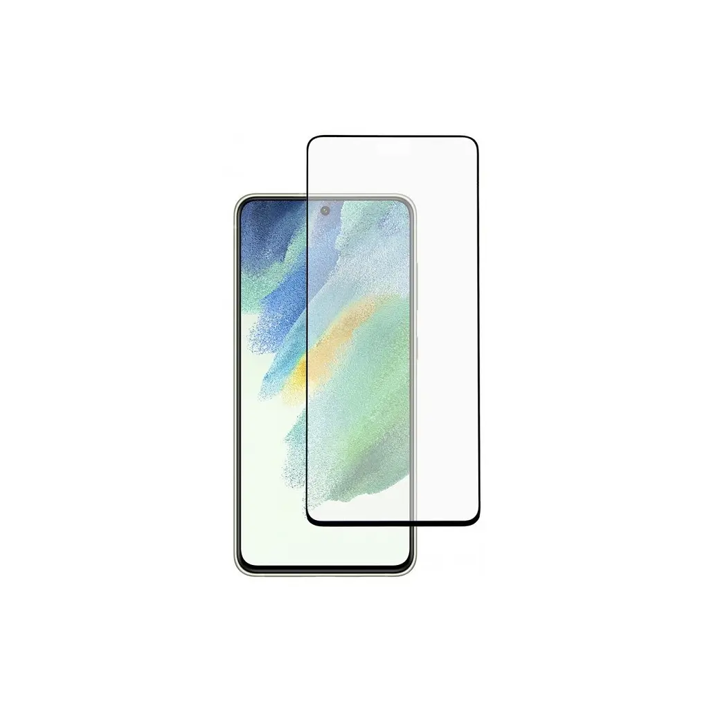 Стекло защитное Dengos Full Glue Samsung Galaxy S21 FE black frame (TGFG-252) - фото 2