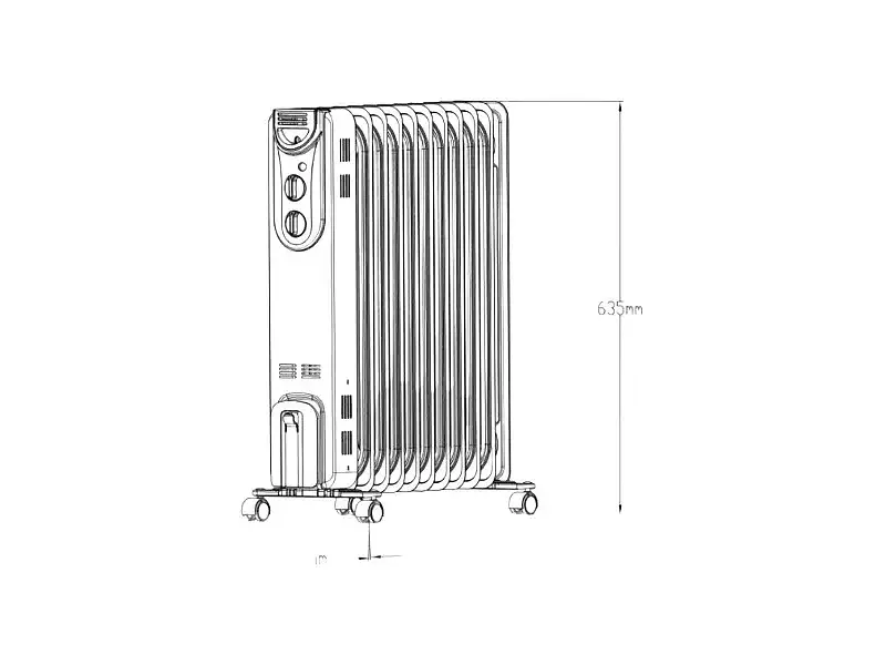 Радіатор масляний обігрівач Kingfisher CYBL20-11 2500W (11 секцій) - фото 3