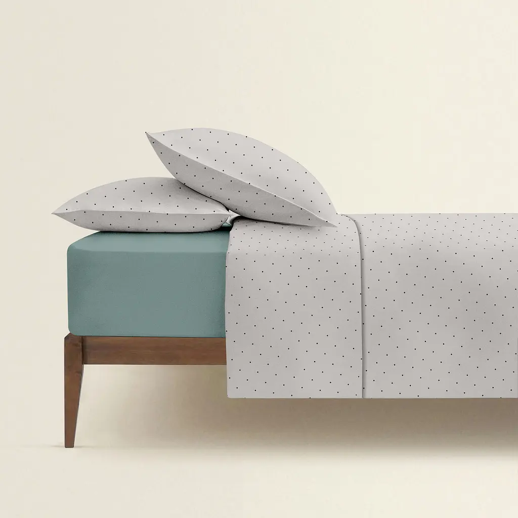 Комплект постільної білизни Cosas полуторний MINI DOTS CS4 160 x 220 см (DotsGreyBeige_104Ashmint_160) - фото 2