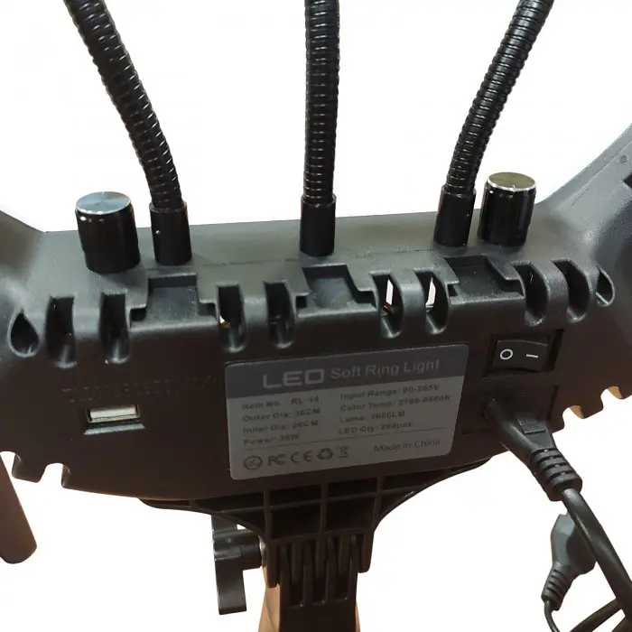 Кольцевая Led лампа 36 см RL-14 с держателем для телефона 3 режима + пульт управления - фото 5