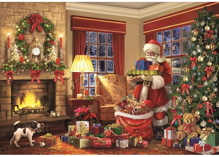 Пазл Clementoni Classic Christmas Collection: Новорічний візит (Classic Christmas Collection - Santa's Visit Puzzle - 1000 pcs.), 1000 ел. (39924) - фото 2