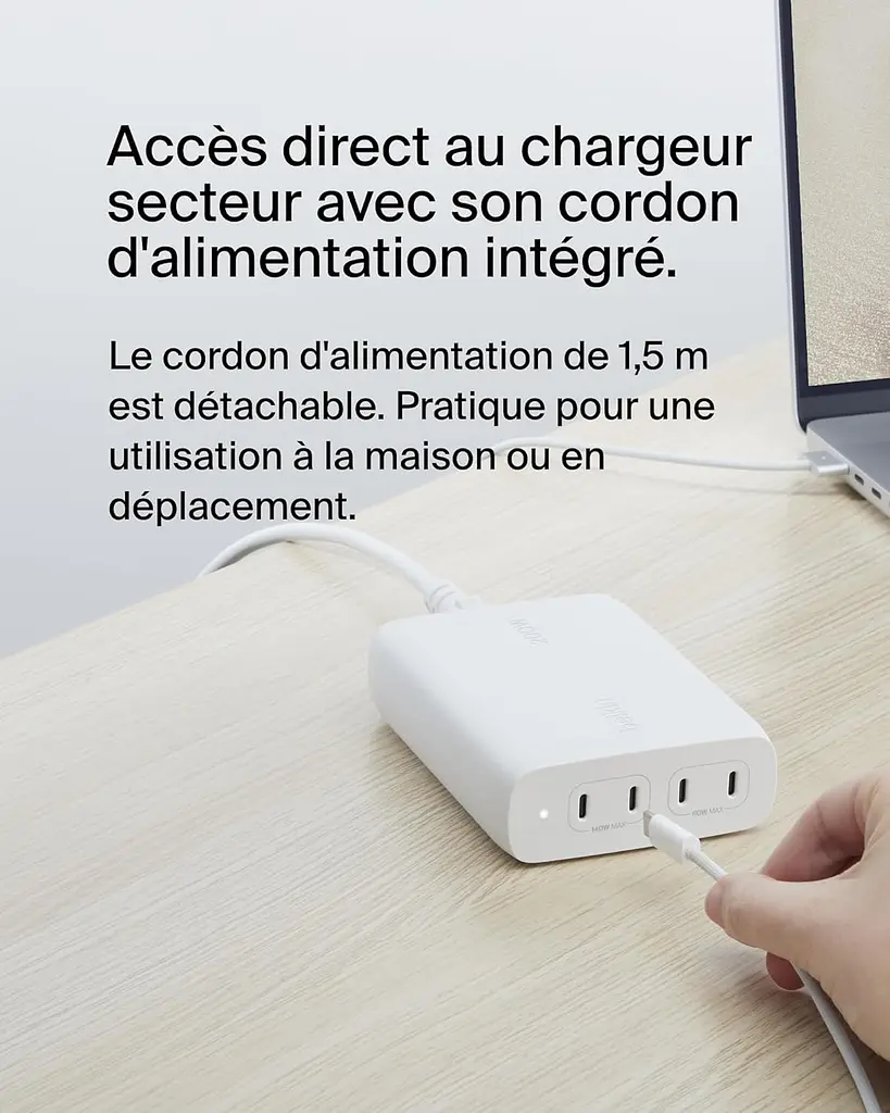 Мережевий зарядний пристрій 4xUSB-C, GAN Belkin BoostCharge Pro 200 White - фото 4