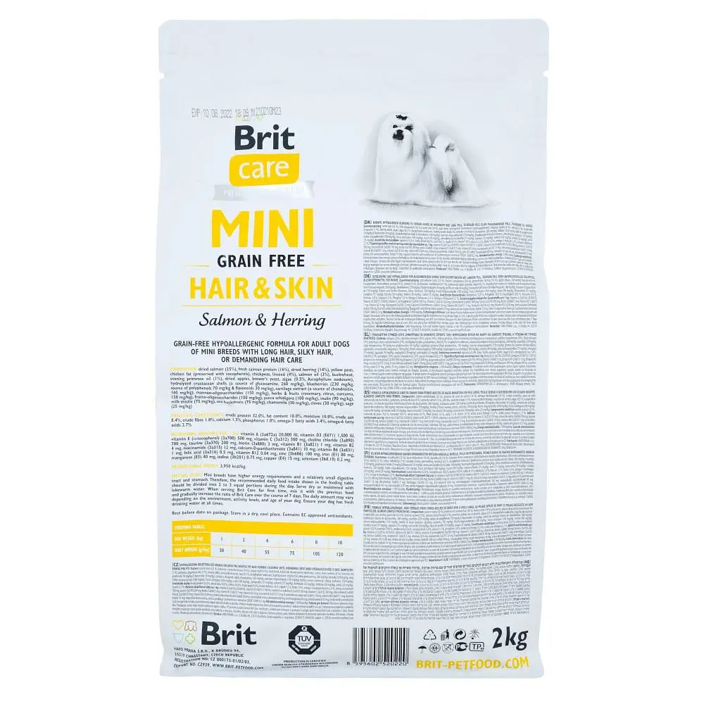 Сухий корм Brit Care GF Mini Hair&Skin 2 кг для собак малих порід здорова шкіра і шерсть - фото 3