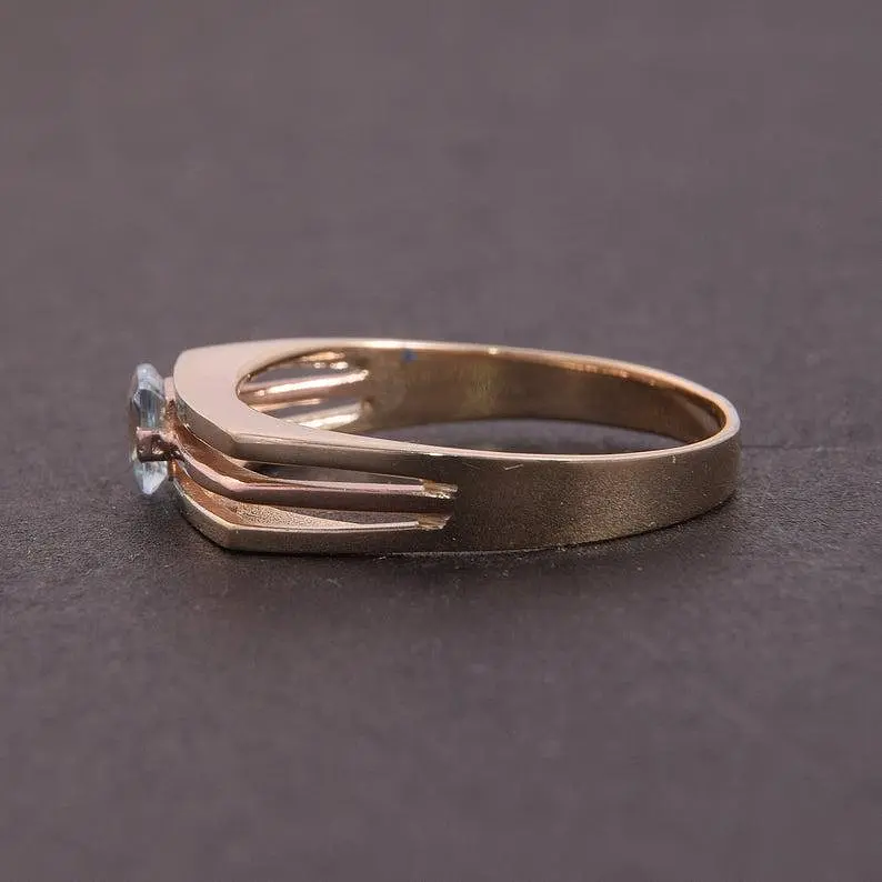 Чоловіча золота печатка зтопазом21 MK-0004 - фото 4