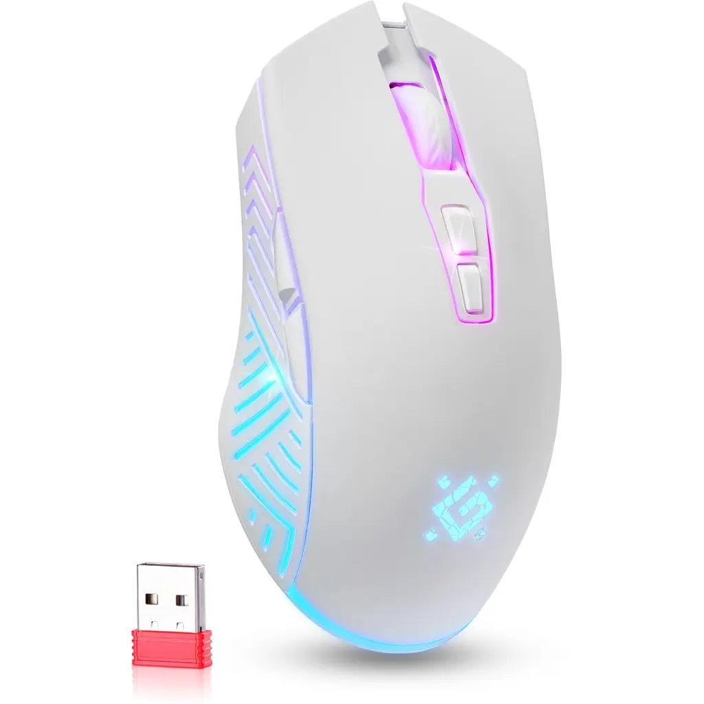 Компьютерная мышка Defender Pandora GM-502 беспроводная игровая 7кн. 3200 dpi. 500 mAh белая (52502) - фото 2