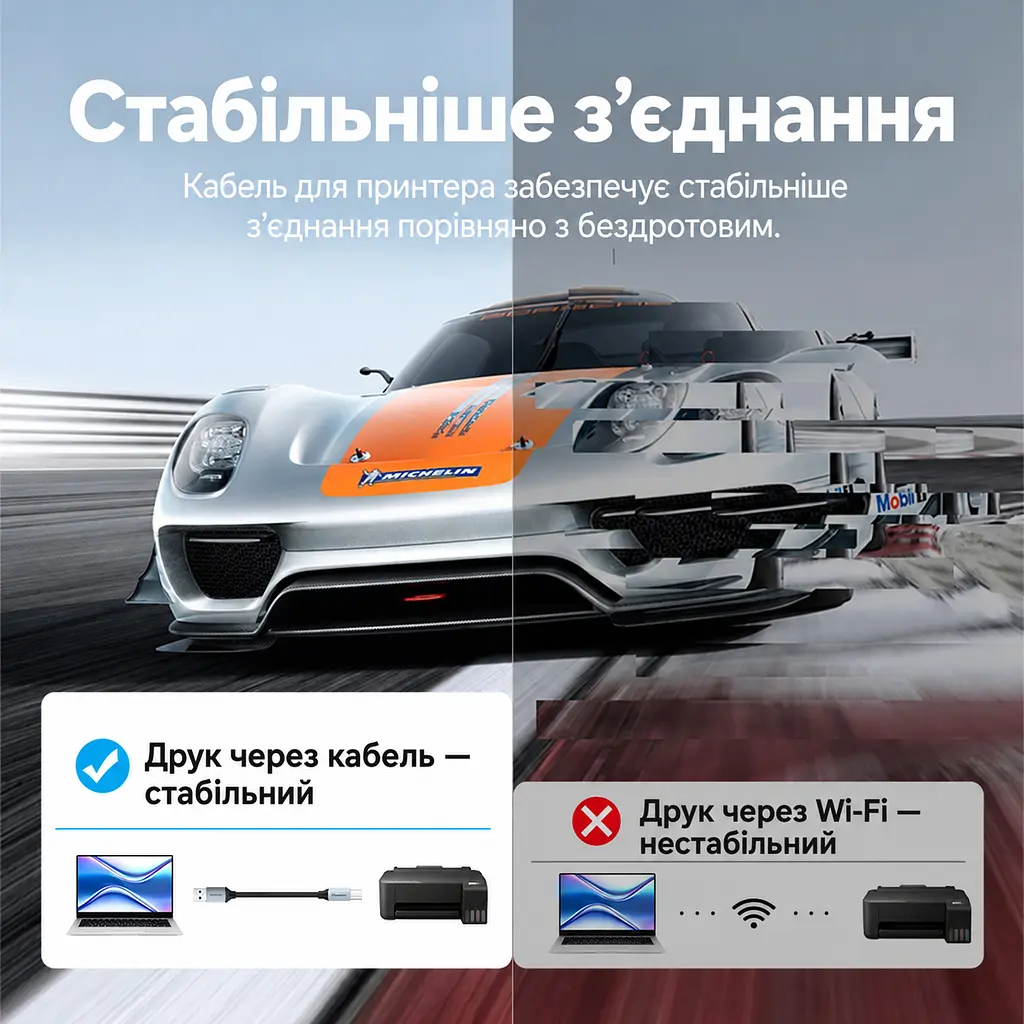 Кабель для принтера Vention CTTHL USB 2.0 USB-A - USB-B 10 м сірий (CTTHL) - фото 12