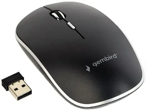 Миша Gembird MUSW-4B-01 бездротова, чорний, dpi:1600, USB, 2xAAА (MUSW-4B-01)