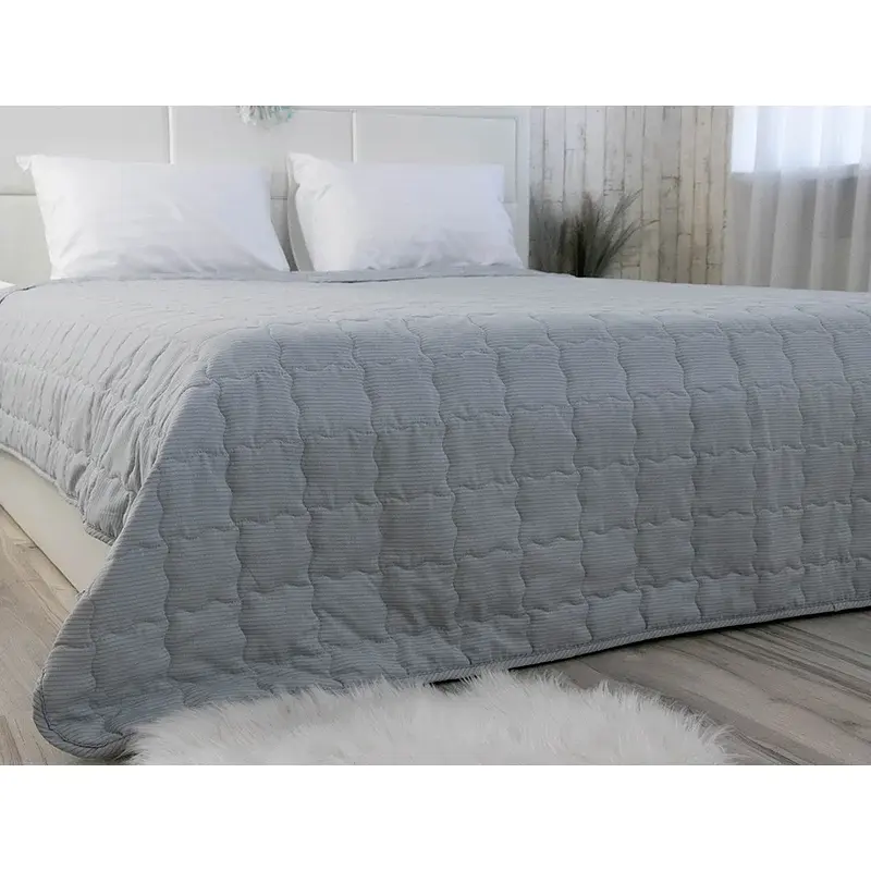 Покривало Руно двостороннє декоративне Soft Line 150х212 см сіре - фото 5