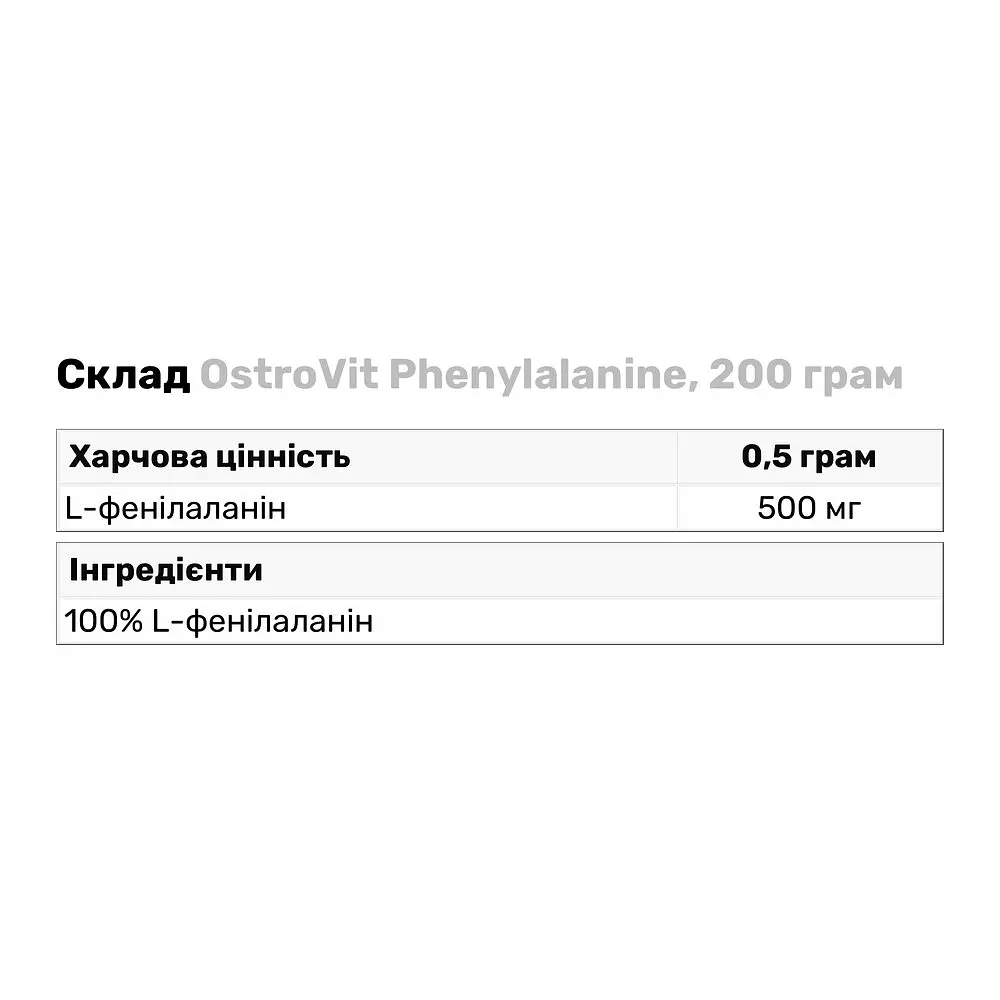 Аминокислота OstroVit Phenylalanine 200 г - фото 3