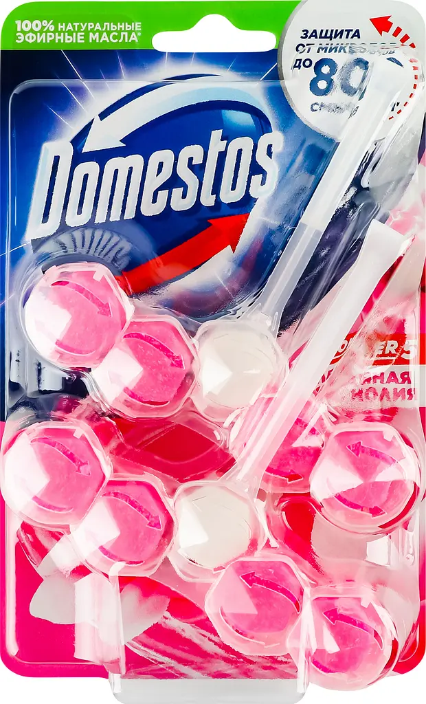 Блоки для чищення унітазу Domestos Power 5 Крижана магнолія, 110 г (2 шт по 55 г) - фото 3