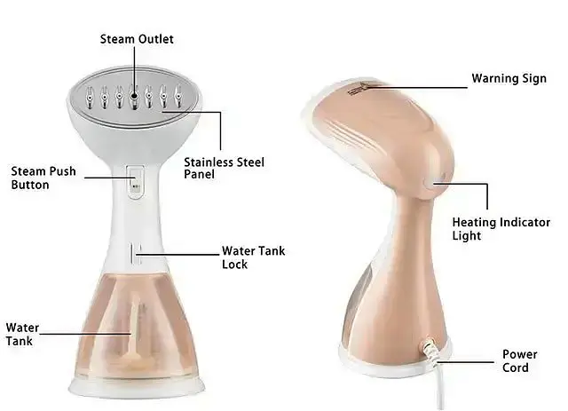 Отпариватель RAF R.1214 ручной утюг щетка для одежды дома и штор с насадками Бежевый - фото 3
